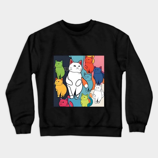 Autism Cat Child Drawing - Autism Awareness For Cat Lovers Crewneck Sweatshirt by Matthew Ronald Lajoie